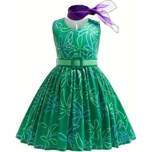 Green Disgust Costume Joy Cosplay Dress Party Cosplay Dress up - Picture 2 of 7